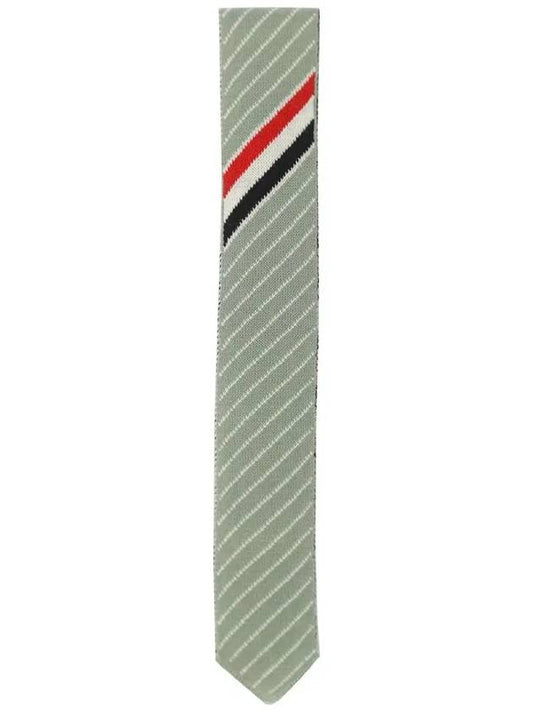 Chalk Stripe Knit Tie Green - THOM BROWNE - BALAAN 2