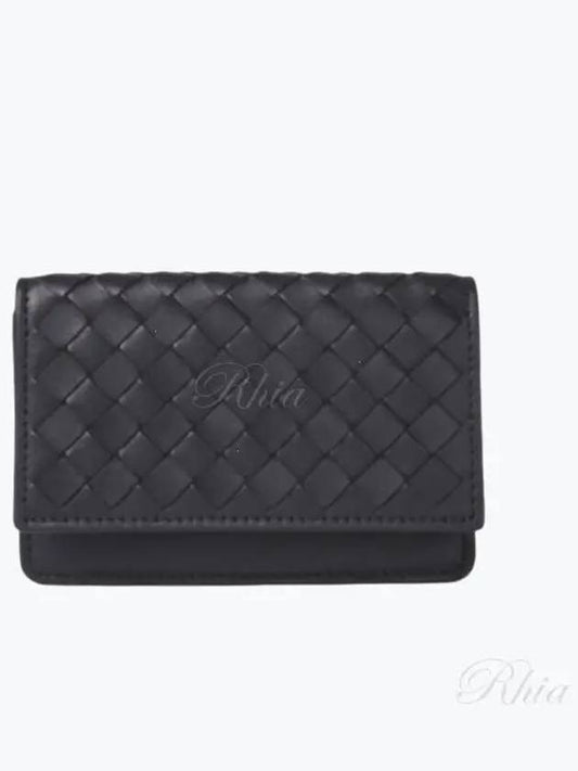 Men's Intrecciato Card Wallet Black - BOTTEGA VENETA - BALAAN 2