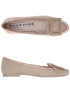 Women's Lacquered Buckle Suede Loafers Pink - ROGER VIVIER - BALAAN 3