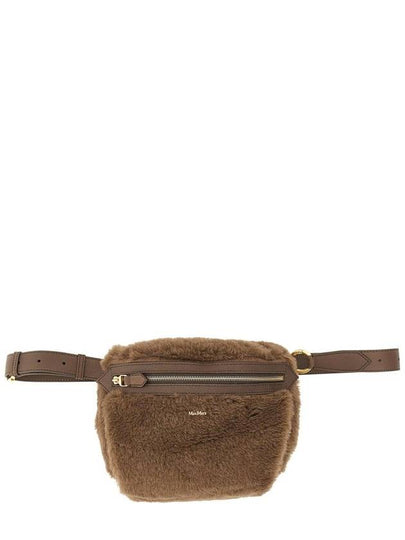 Banan 2 Logo Zipper Teddy Belt Bag Brown - MAX MARA - BALAAN 2