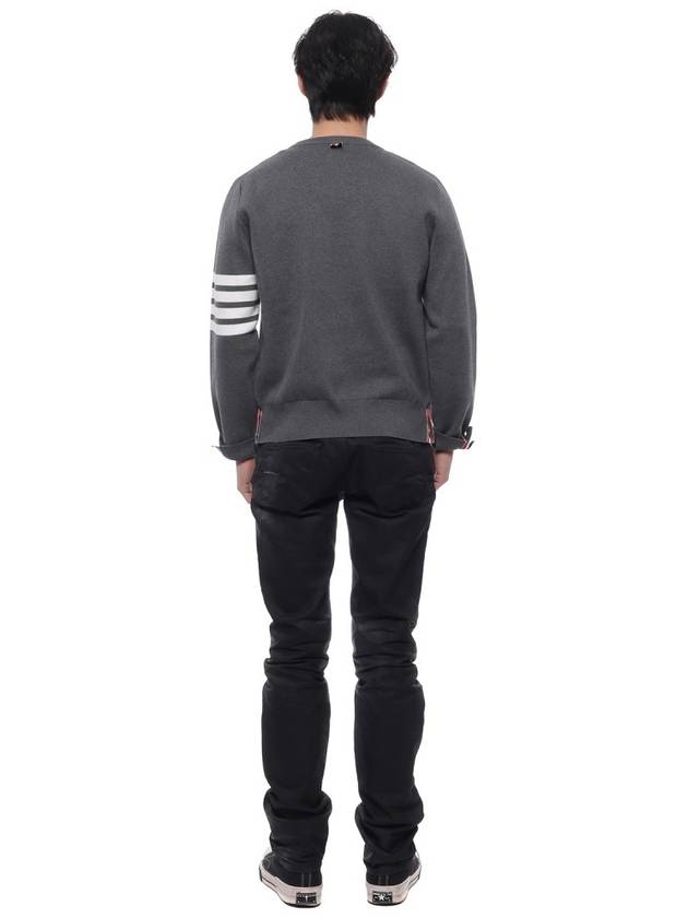 4 Bar Armband Milano Stitch Knit Top Mid Grey - THOM BROWNE - BALAAN 6