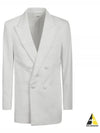 Double Brested Tailored Jacket White - AMI - BALAAN 2