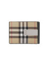 Vintage Check Money Clip Card Wallet Beige Black - BURBERRY - BALAAN.