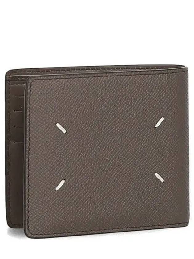 Stitched Bifold Leather Half Wallet Grey - MAISON MARGIELA - BALAAN 2