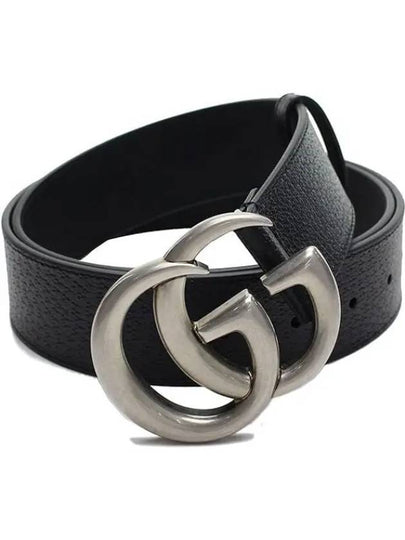 GG Marmont Double Buckle Belt Black Silver - GUCCI - BALAAN 2