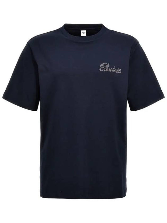 R26JRS124002651 Logo Navy Short Sleeve TShirt - BERLUTI - BALAAN 1