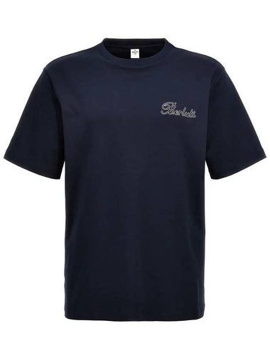 R26JRS124002651 Logo Navy Short Sleeve T Shirt Berluti - BERLUTI - BALAAN 1