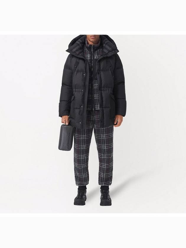 Logo Applique Nylon Puffer Coat Black - BURBERRY - BALAAN 6