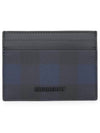 Check Leather Card Wallet Navy - BURBERRY - BALAAN 3