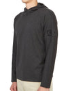 Men's Light Cotton Yarn Hoodie Charcoal - STONE ISLAND - BALAAN 3