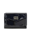 Matelasse Logo Leather Half Wallet Black - MIU MIU - BALAAN 2