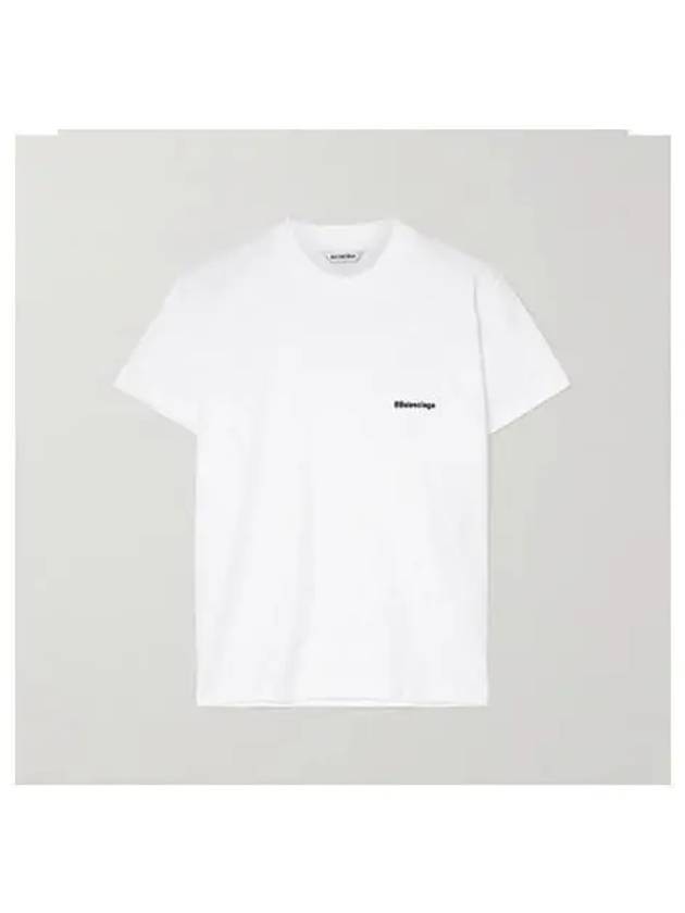 Embroidered logo short sleeve t shirt white 270912 - BALENCIAGA - BALAAN 1