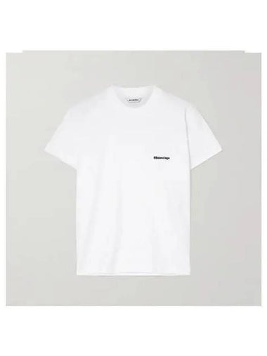 Embroidered logo short sleeve t shirt white 270912 - BALENCIAGA - BALAAN 1