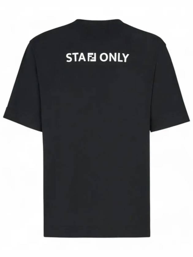 Staff Only Cotton Short Sleeve T-Shirt Black - FENDI - BALAAN 3