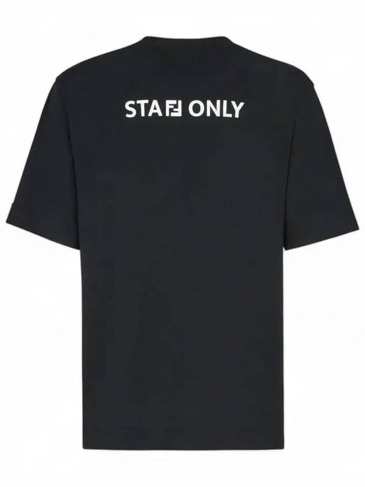 Staff Only Cotton Short Sleeve T-Shirt Black - FENDI - BALAAN 2