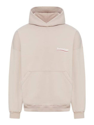 Embroidered Logo Cotton Hoodie Light Pink - BALENCIAGA - BALAAN 1