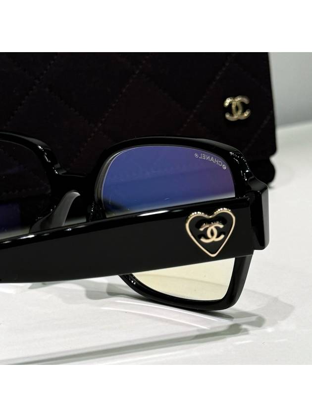 Glasses Classic Square Horn Rim Side Heart Logo - CHANEL - BALAAN 7