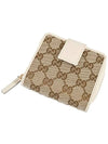 GG Zipper Medium Canvas Half Wallet White Beige - GUCCI - BALAAN 4