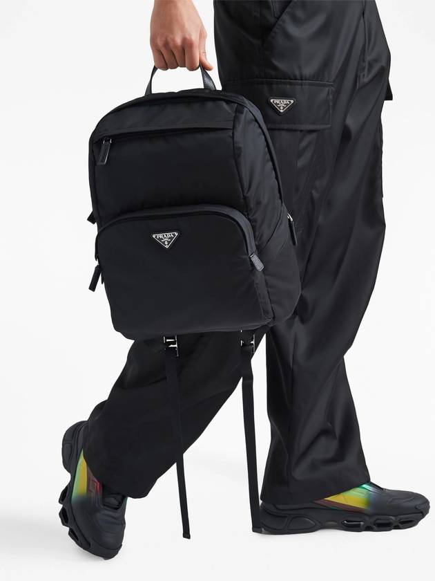 Triangle Logo Re-Nylon Backpack Black - PRADA - BALAAN 8