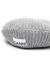 Logo Rib Edge Wool Beret Paloma Melange - GANNI - BALAAN 2