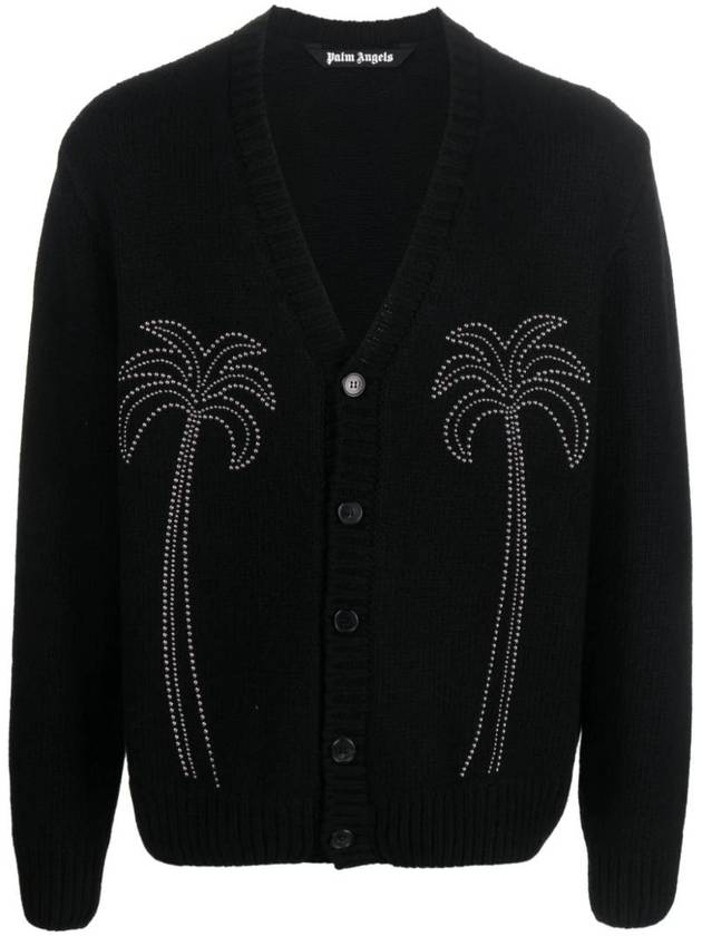 V-neck studded cardigan PMHB023R24KNI0011072 - PALM ANGELS - BALAAN 1