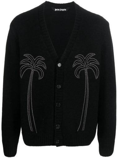 V-neck studded cardigan PMHB023R24KNI0011072 - PALM ANGELS - BALAAN 1