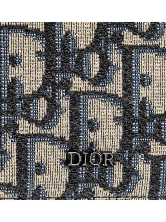 Vertical Half Card Holder Beige And Black  Oblique Jacquard - DIOR - BALAAN 5