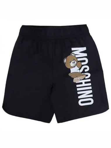 Kids Teddy Logo Short Pants Black HUL01D LKA02 60100 4 8Y 1120867 - MOSCHINO - BALAAN 1