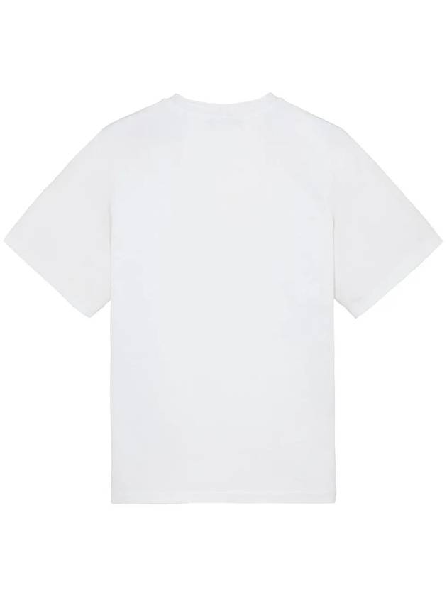 Compass Patch Regular Fit Cotton Short Sleeve T-Shirt White - STONE ISLAND - BALAAN 3