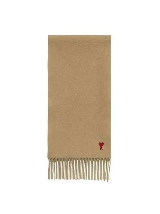 Small heart logo wool muffler beige US 1039464 - AMI - BALAAN 1