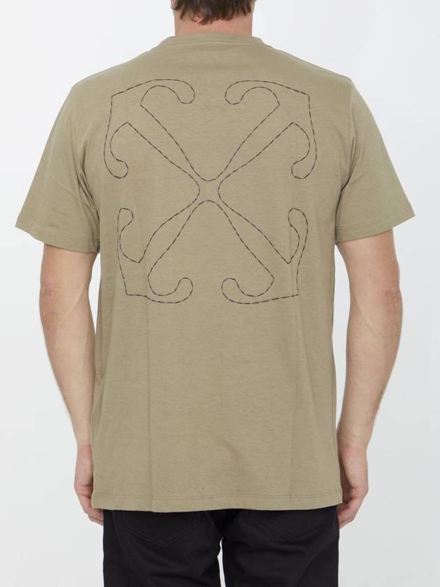 men's logo embroidery short-sleeved t-shirt beige - OFF WHITE - BALAAN 5