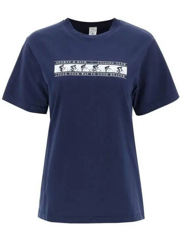 Cycling Club Short Sleeve T-Shirt Navy - SPORTY & RICH - BALAAN 1