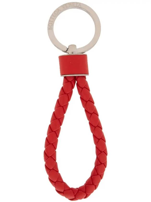 Intrecciato Leather Key Holder Red - BOTTEGA VENETA - BALAAN 3