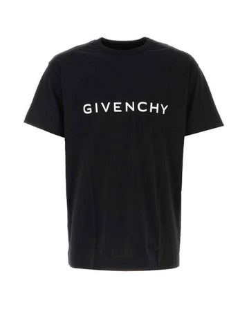 Logo Oversized Fit Cotton Short Sleeve T-Shirt Black - GIVENCHY - BALAAN 1