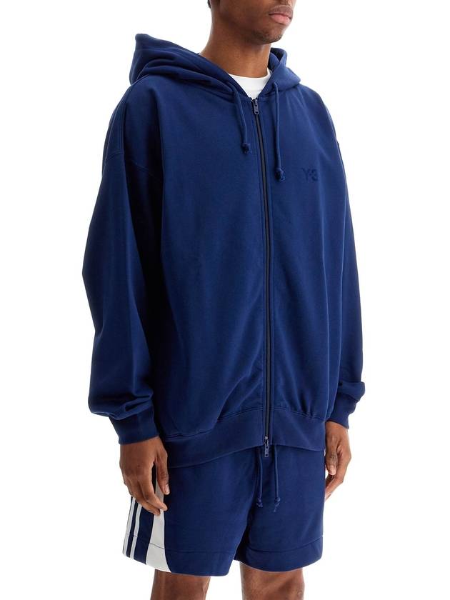 men's blue zip hoodie in cotton with recycled polyester - Y-3 - BALAAN 2