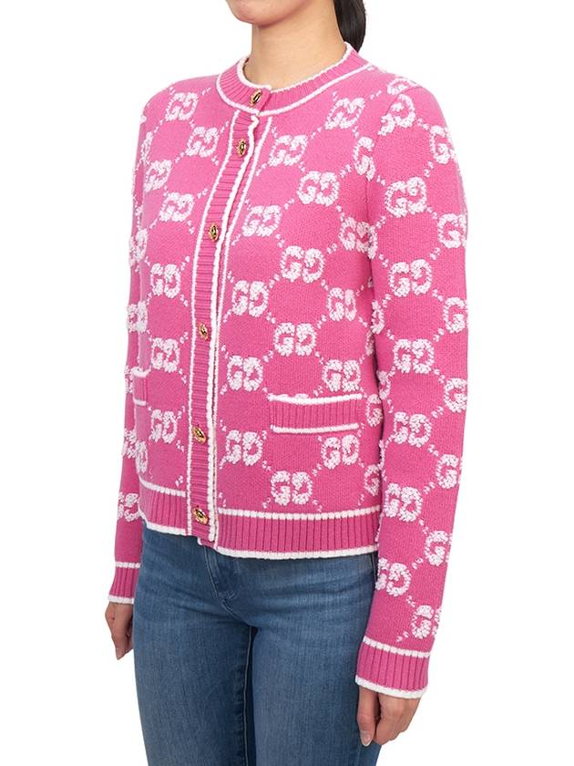 GG Boucle Jacquard Cardigan Pink - GUCCI - BALAAN 4