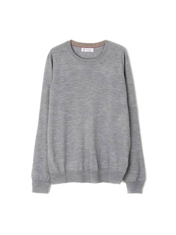 Wool Cashmere Knit Top Grey - BRUNELLO CUCINELLI - BALAAN 1