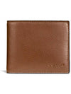 Men's Compact ID Calf Leather Halfwallet Brown - COACH - BALAAN.