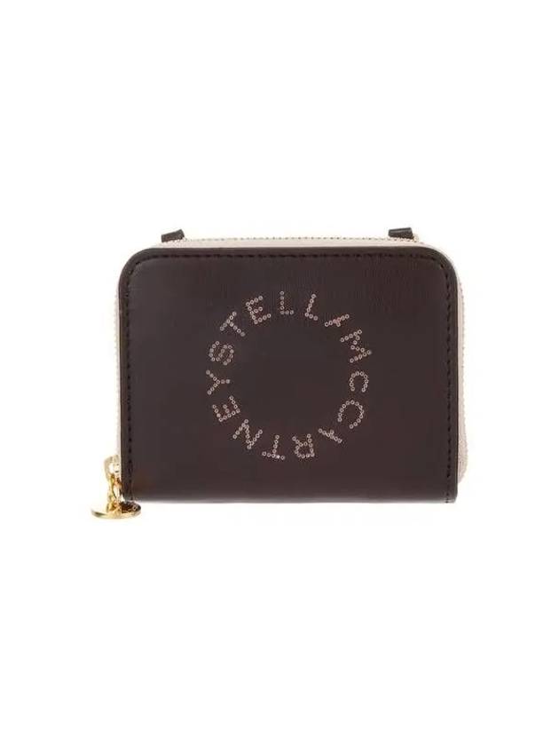 STELLA McCARTNEY Logo Zipper Strap Card Holder Choco 270403 - STELLA MCCARTNEY - BALAAN 1