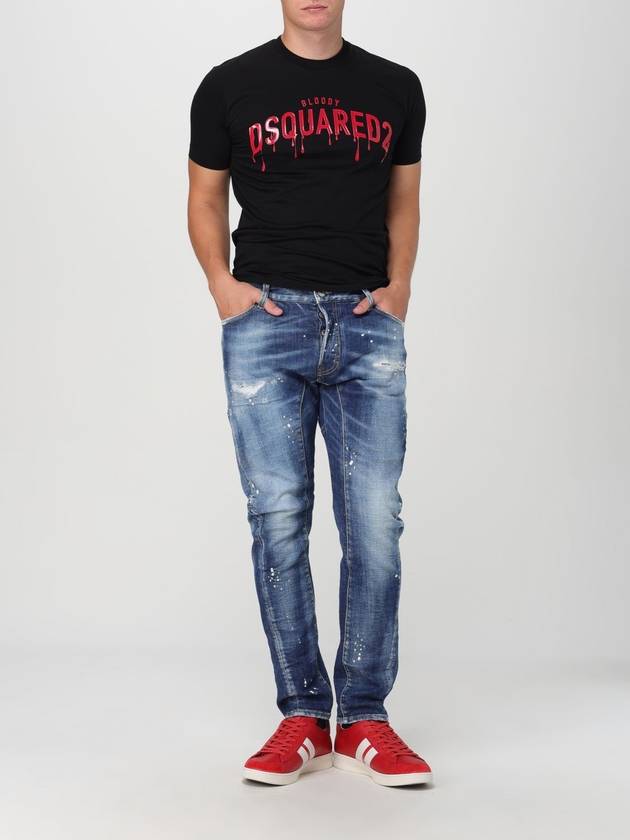 T-shirt Dsquared2 in jersey di cotone con stampa logo - DSQUARED2 - BALAAN 2