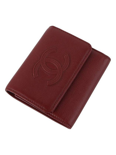 Nell CC Logo Calfskin 3 fold Women s Bicycle Wallet 33648Y - CHANEL - BALAAN 1