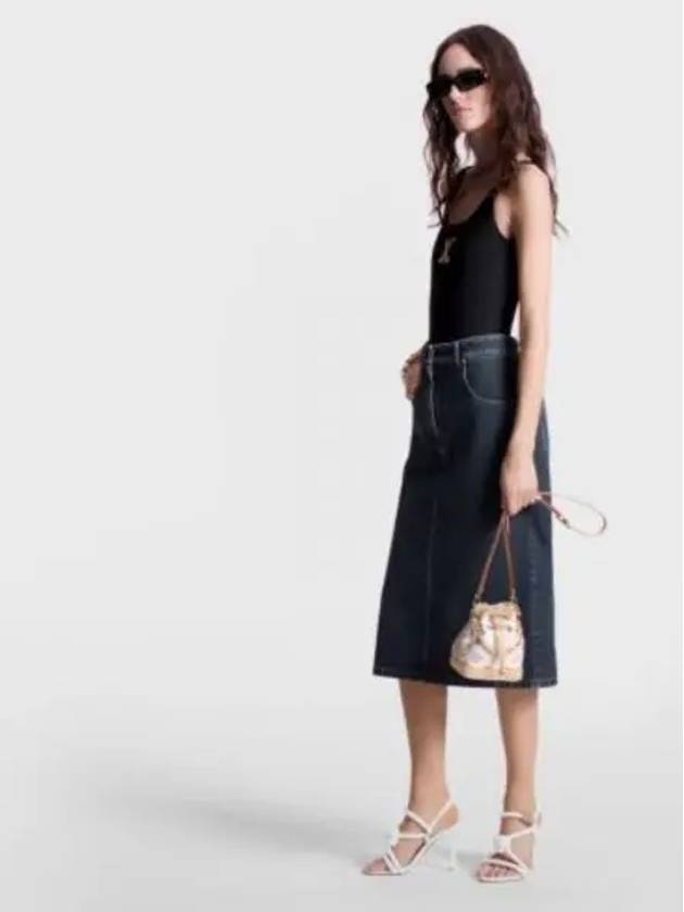 Nautical LV Patch Denim Midi Skirt 1AFLLA - LOUIS VUITTON - BALAAN 1