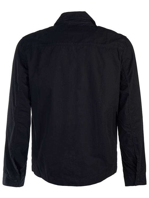 Lens Wappen Gabardine Zip-Up Jacket Black - CP COMPANY - BALAAN 4