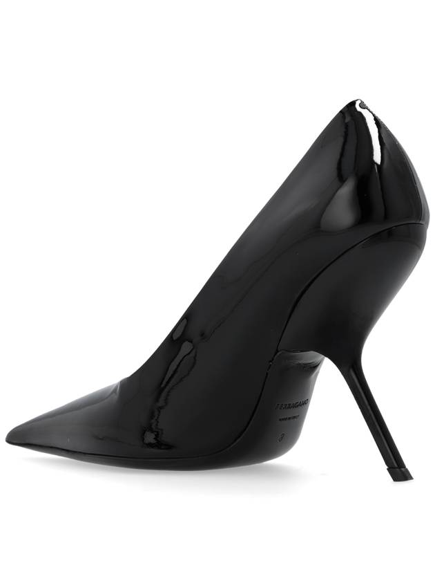 FERRAGAMO Patent Leather Stiletto Pumps, Women's, Black - SALVATORE FERRAGAMO - BALAAN 5