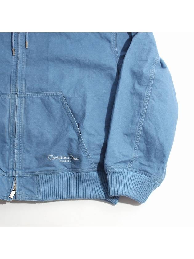 Couture Denim Hooded Zip-Up Blue - DIOR - BALAAN 5