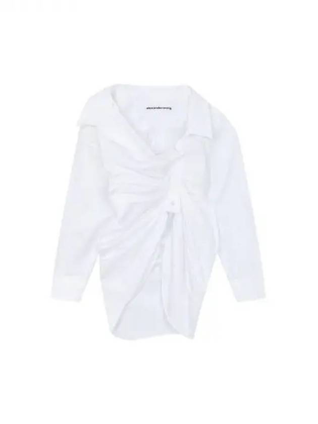 Unbalanced Cowl Cotton Shirt White 271208 - ALEXANDER WANG - BALAAN 1