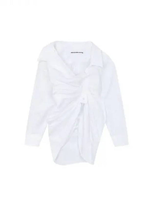 Unbalanced Cowl Cotton Shirt White 270514 - ALEXANDER WANG - BALAAN 1