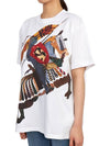 Women's EKD Print Oversized Cotton Short Sleeve T-Shirt White - BURBERRY - BALAAN 3