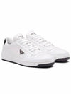 Downtown Triagle Logo Leather Low Top Sneakers White - PRADA - BALAAN 3