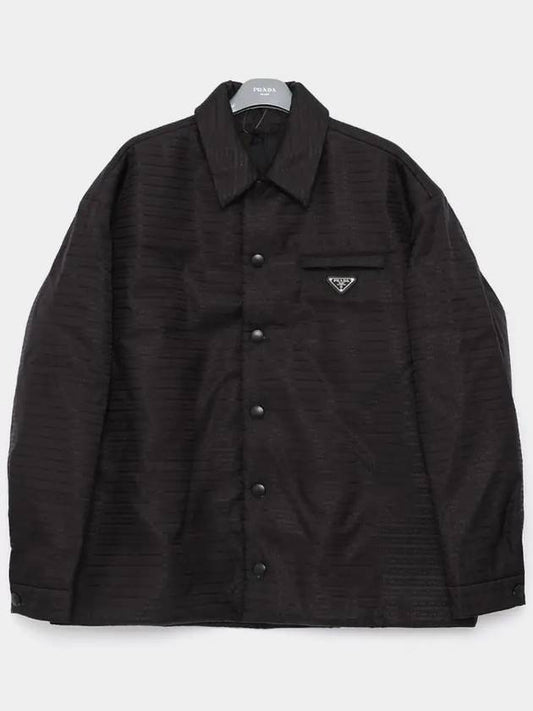 Logo Re-nylon Padded Shirt Black - PRADA - BALAAN 2